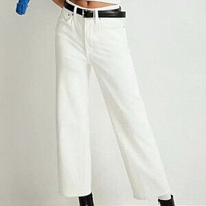 Madewell The Perfect Vintage Wide-Leg Crop Jean in Tile White Size 32